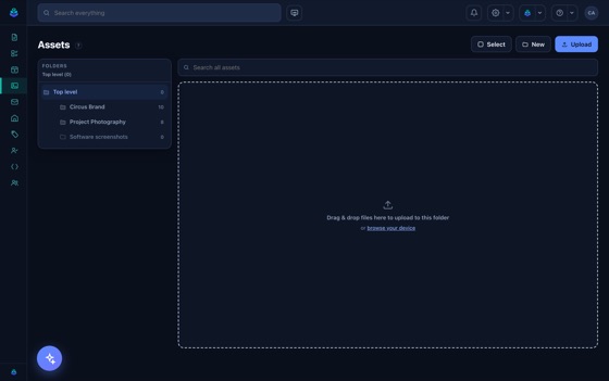 The asset library: every image the site uses, in folders