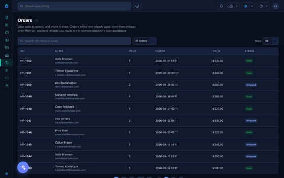 Orders: the fulfilment desk